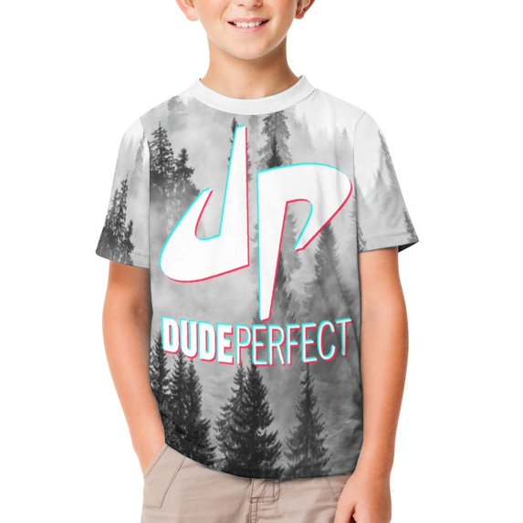 Dude Perfect T-Shirts for Boys Girls, Kids Short Sleeve Shirts, Funny Novelty Tee, Youth Casual Crew Neck Tops, 4-14 Year