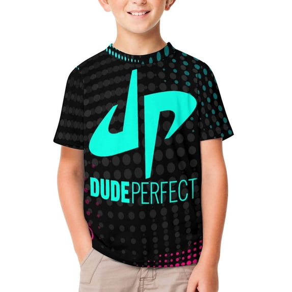 Dude Perfect T-Shirts for Boys Girls, Kids Short Sleeve Shirts, Funny Novelty Tee, Youth Casual Crew Neck Tops, 4-14 Year