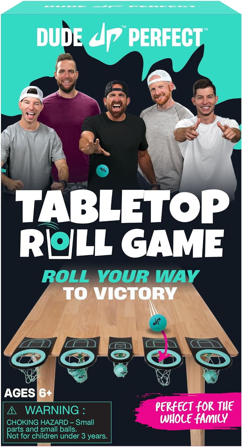 Dude Perfect Tabletop Roll, a Target Toss Game, for Kids and Adults, Great for Family and Friend Game Night, Perfect for a Gift and Parties, Ages 6+