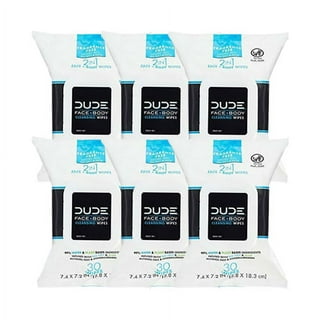 DUDE Face & Body Wipes 30 Count Unscented 