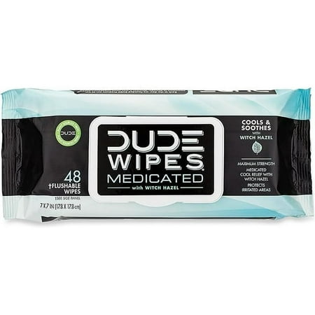 Dude Wipes Medicated Cools And Soothes Flushable Wipes, 48 Ea, 2 Pack