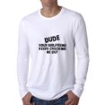 thumbnail image 1 of Dude! Your Girlfriend Keeps Checking Me Out - Funny Men's Long Sleeve Grey T-Shirt, 1 of 2