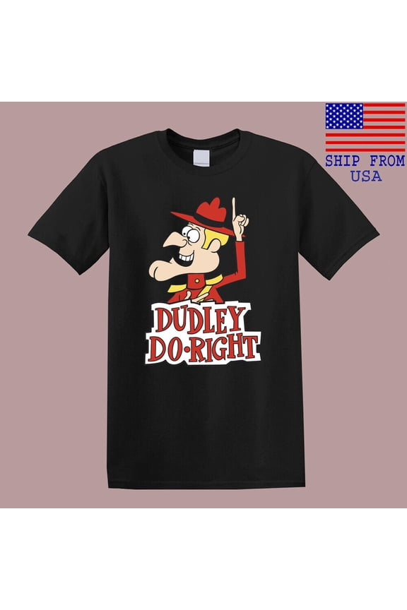 Dudley Do Right Men's Black T-Shirt Size S-4XL