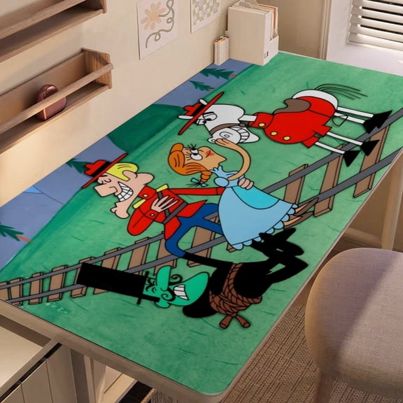 The Dudley Do-Right Show-themed extra-large Non-Slip Base leather Desk Table mat—versatile for computer desks, dining tables, and more.12"x24"(30X60cm）