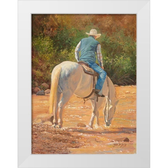 Dudley, June 19x24 White Modern Wood Framed Museum Art Print Titled - A Cool Drink