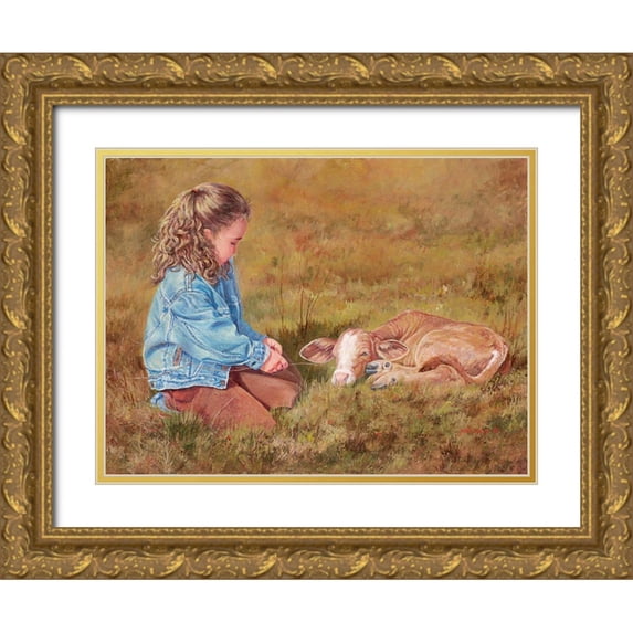 Dudley, June 24x19 Gold Ornate Wood Framed with Double Matting Museum Art Print Titled - Getting To Know You