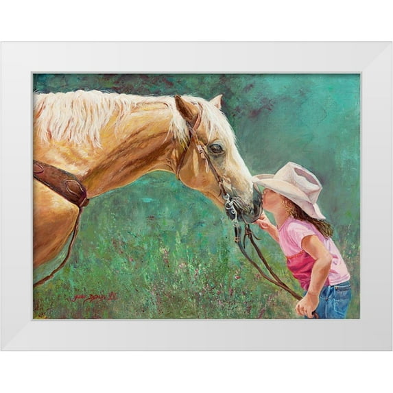 Dudley, June 32x25 White Modern Wood Framed Museum Art Print Titled - The First Kiss