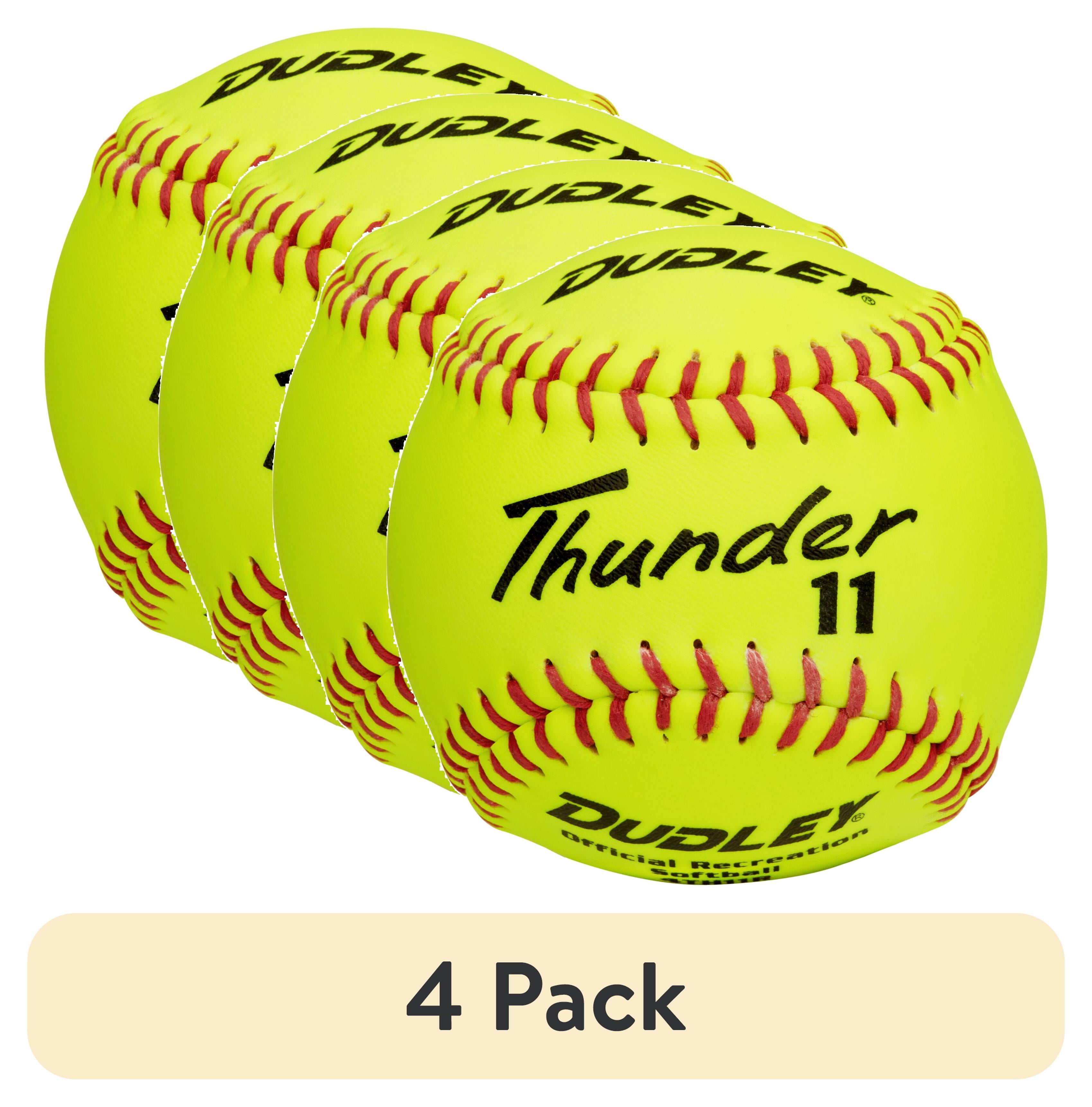 (4 pack) Dudley Thunder 11 Inch Fastpitch Practice Softball 