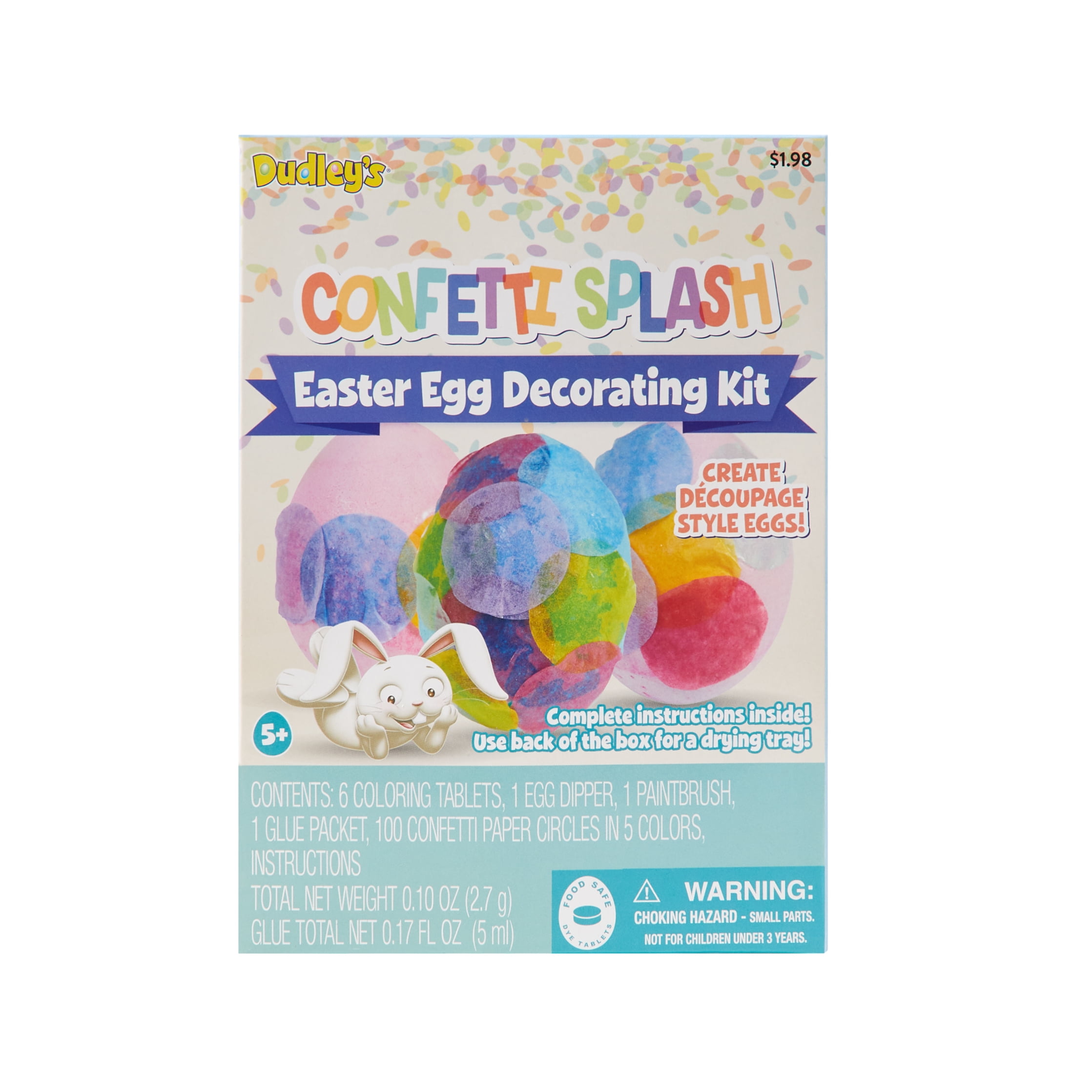 Dudley's Confetti Splash Easter Egg Decorating Kit, Egg Dye Process
