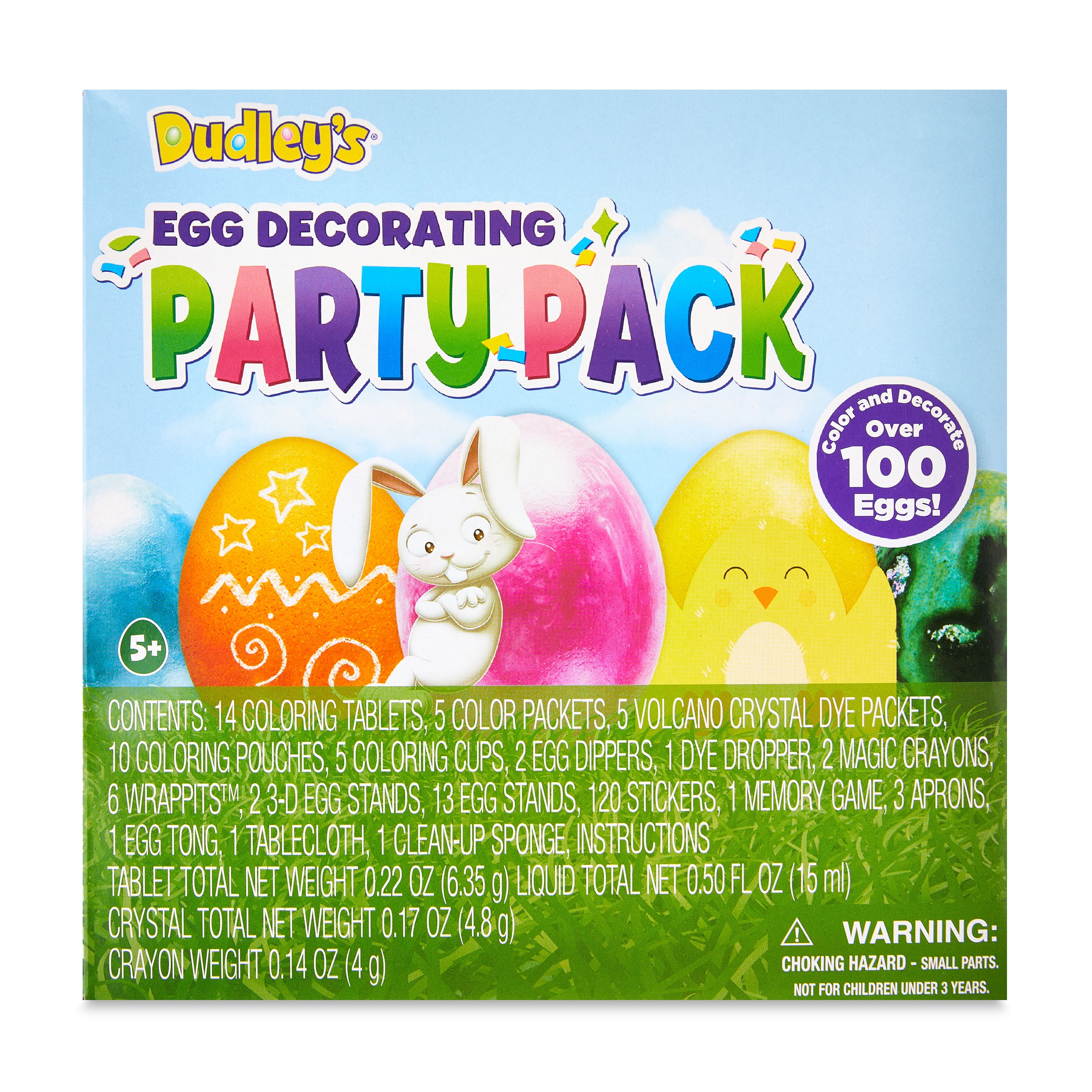Dudley's Party Pack Egg Decorating Kit, Dye, Easter, 100+ Pieces, Multi