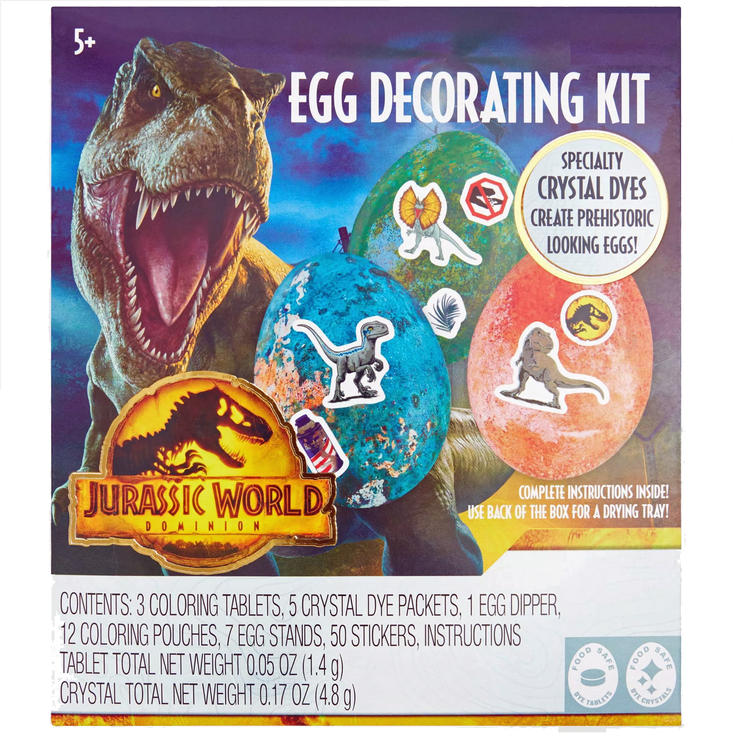 Dudleys Jurassic World Easter Egg Dye Kit with Dinosaur Easter Stickers