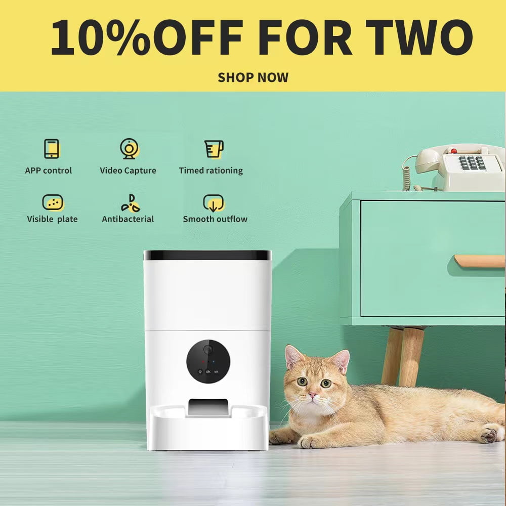 Dudu Pet Automatic Cat Feeders, Automatic Cat Food Dispenser with