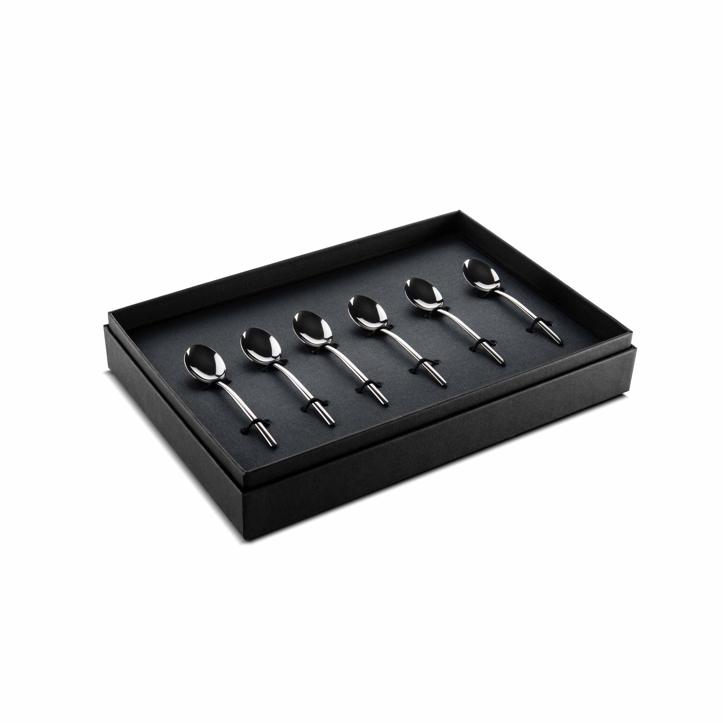 Due Black Gold Stainless Steel Espresso Spoon Set, 6-Piece