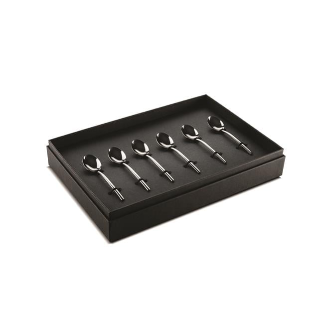 Black Gold Titanium Coated Stainless Steel Espresso Spoon Set, 6 Pieces