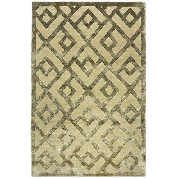 Due Process Stable Trading Adaptations Laced Diamond Champagne Area Rug, 4 x 6 ft.