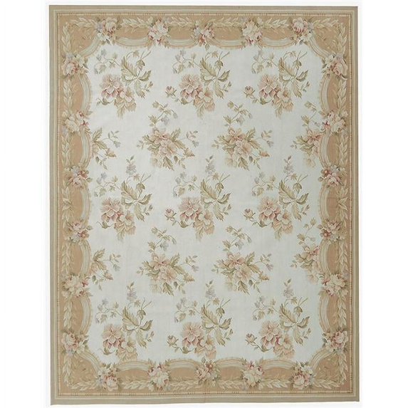 Due Process Stable Trading Aubusson Belfort Ivory & Peach Area Rug, 12 x 15 ft.
