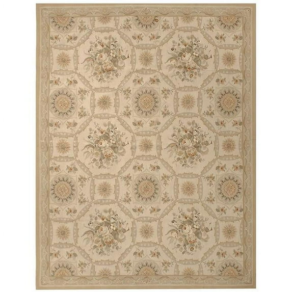 Due Process Stable Trading Aubusson Reims Ivory & Gold Area Rug, 2.06 x 8 ft.