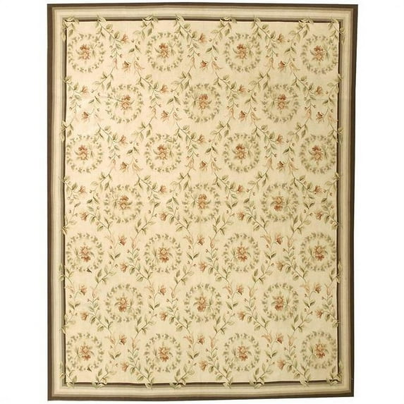 Due Process Stable Trading Aubusson Rouen Ivory & Denim Area Rug, 3 x 5 ft.