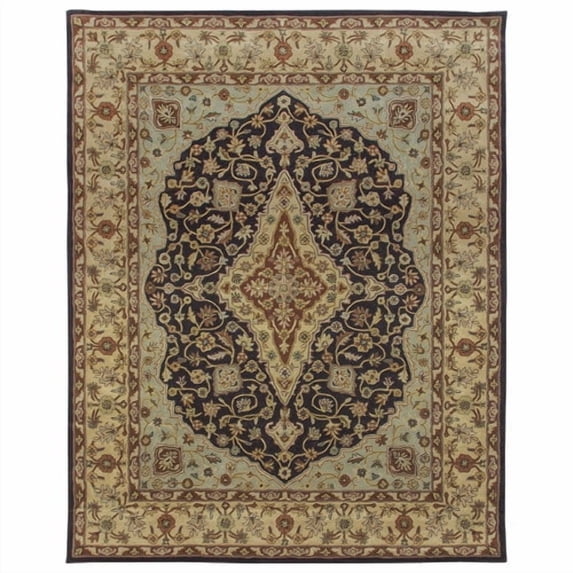 Due Process Stable Trading Company Bidjar Hand-Tufted Midnight/Cream Area Rug