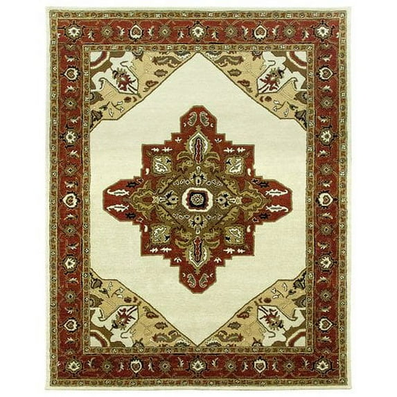 Due Process Stable Trading Company Heriz Hand-Tufted Sand/Clay Area Rug