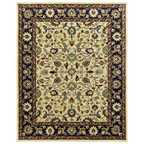 Due Process Stable Trading Company Ziegler Hand-Tufted Cream/Midnight Area Rug