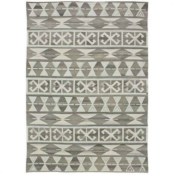 Due Process Stable Trading Flatweave Andalusian No. 1 Grey Area Rug, 10 x 14 ft.