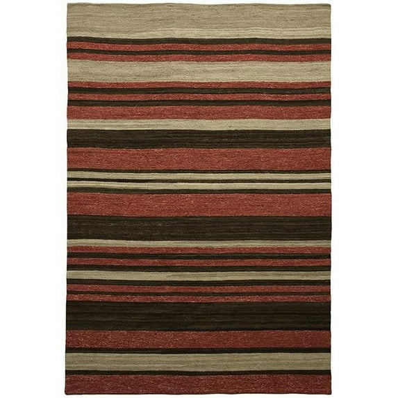 Due Process Stable Trading Flatweave Flatline Red & Chocolate Area Rug, 10 x 14 ft.