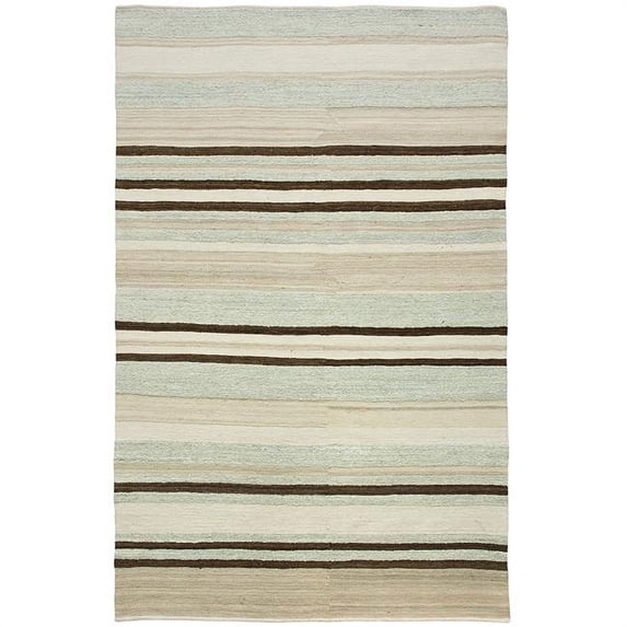 Due Process Stable Trading Flatweave Flatline Sky & Tan Area Rug, 3 x 5 ft.