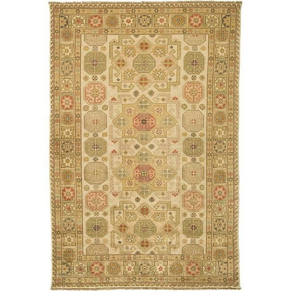 Due Process Stable Trading Jinan Shirvan Cream & Gold Area Rug, 8 x 10 ft.