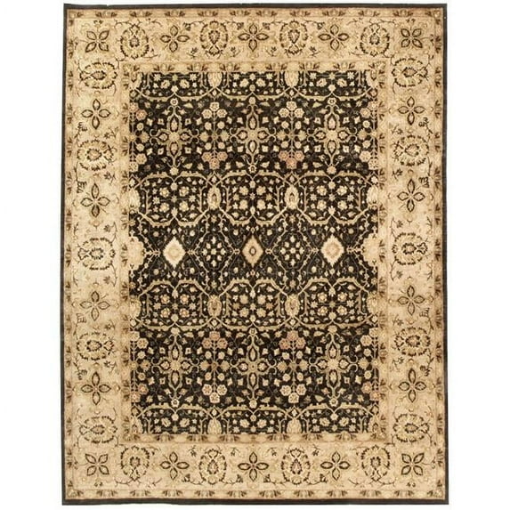 Due Process Stable Trading Khyber Tabriz Black & Cream Area Rug, 6 x 9 ft.