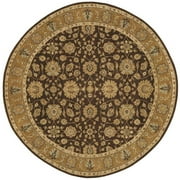 Due Process Stable Trading Mirzapur Agra Brown & Gold Round Area Rug, 12 x 12 ft.