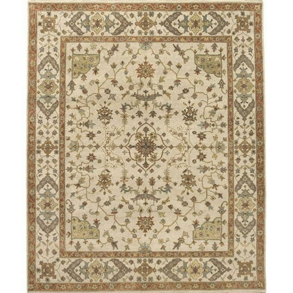 Due Process Stable Trading Mirzapur Herati Cream & Cream Area Rug, 2.6 x 22 ft.