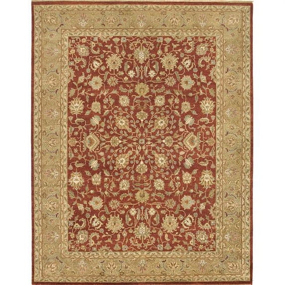 Due Process Stable Trading Mirzapur Kashan Brick & Khaki Area Rug, 3.6 x 12 ft.
