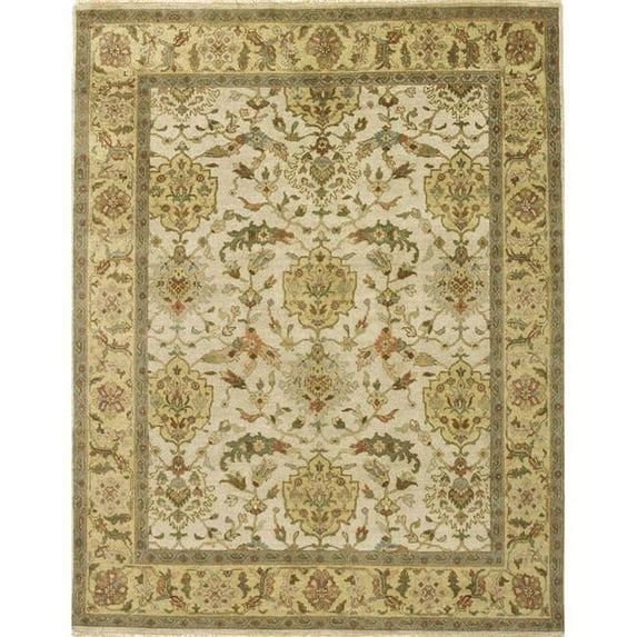 Due Process Stable Trading Mirzapur Shield Ivory & Light Gold Area Rug, 3.6 x 22 ft.
