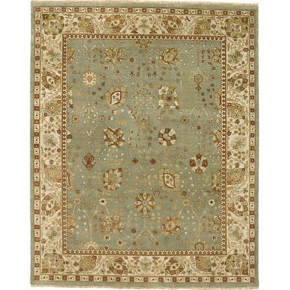 Due Process Stable Trading Mirzapur Tabriz Turquoise & Ivory Area Rug, 2.6 x 20 ft.