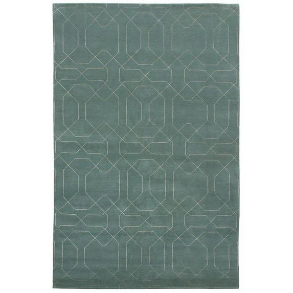 Due Process Stable Trading Nouveau Honeycomb Light Blue Area Rug, 4 x 6 ft.