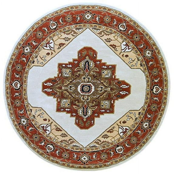 Due Process Stable Trading Company Heriz Hand-Tufted Sand/Pearl Area Rug