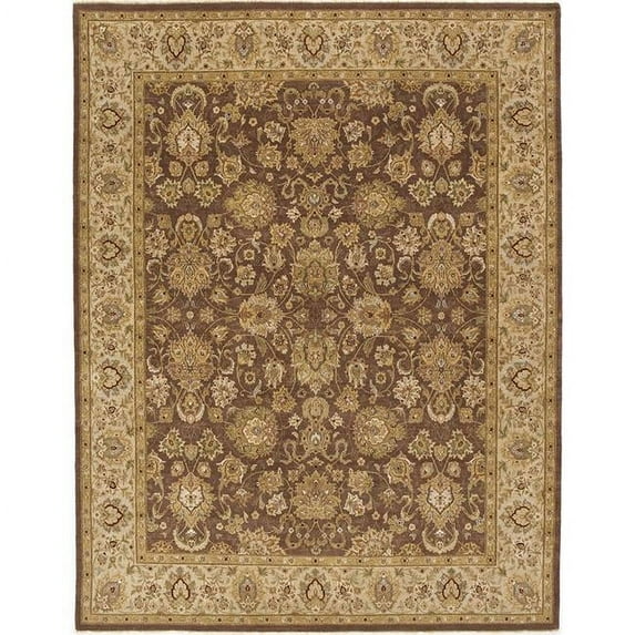 Due Process Stable Trading Rambagh Nain Brown & Beige Area Rug, 9 x 12 ft.
