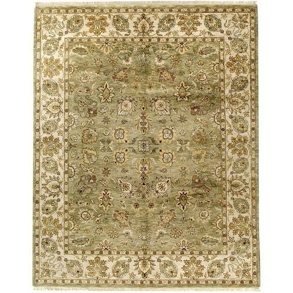 Due Process Stable Trading Thana Kashan Light Green & Cream Area Rug, 2.6 x 22 ft.