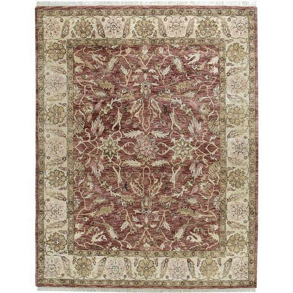 Due Process Stable Trading Thana Oushak Claret & Ivory Area Rug, 10 x 14 ft.