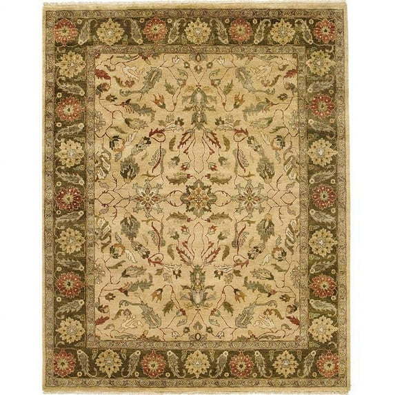 Due Process Stable Trading Thana Oushak Light Gold & Mocha Area Rug, 14 x 24 ft.