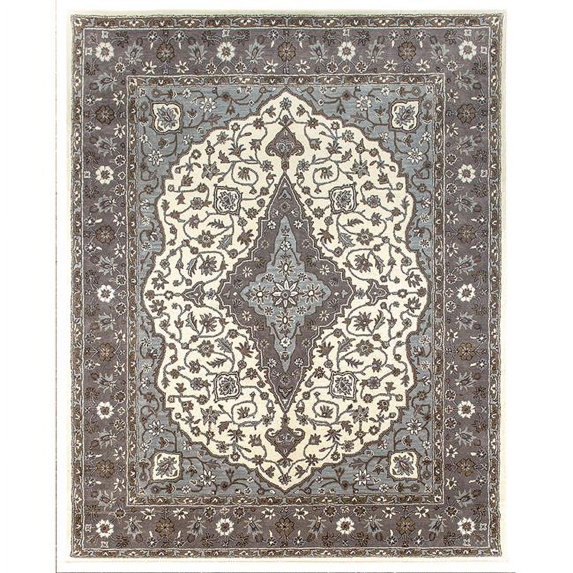 Due Process Stable Trading Tufted Mohtesham Covered Field Ivory & Frost Grey Area Rug - 2.6 x 4 ft.