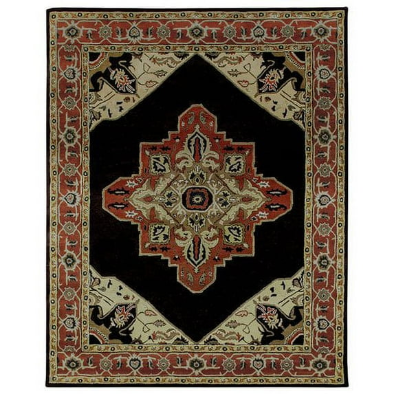 Due Process Stable Trading Tufted Serapi Open Field Brown & Brick Area Rug, 9.06 x 13.06 ft.