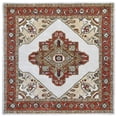 thumbnail image 1 of Due Process Stable Trading Tufted Serapi Open Field Ivory & Brick Square Area Rug, 8 x 8 ft., 1 of 1