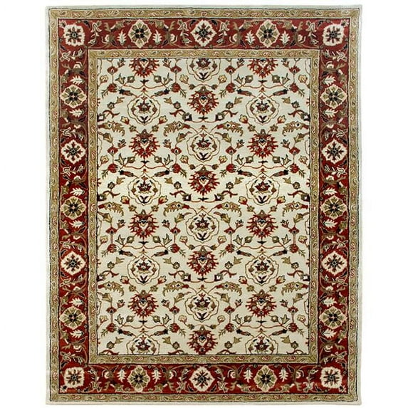 Due Process Stable Trading Tufted Shield Ivory & Brick Area Rug, 2.6 x 4 ft.
