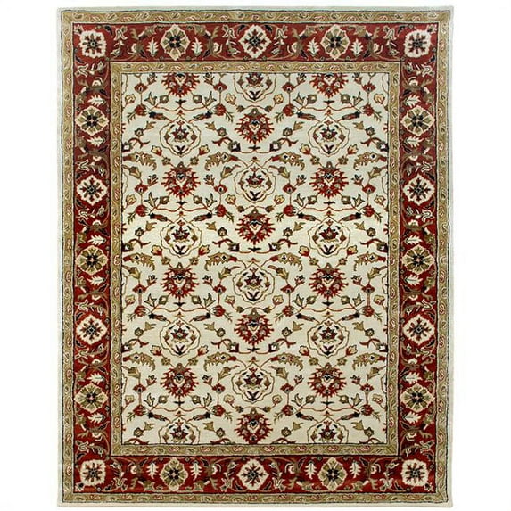 Due Process Stable Trading Tufted Shield Ivory & Frost Grey Area Rug, 3.6 x 5.6 ft.