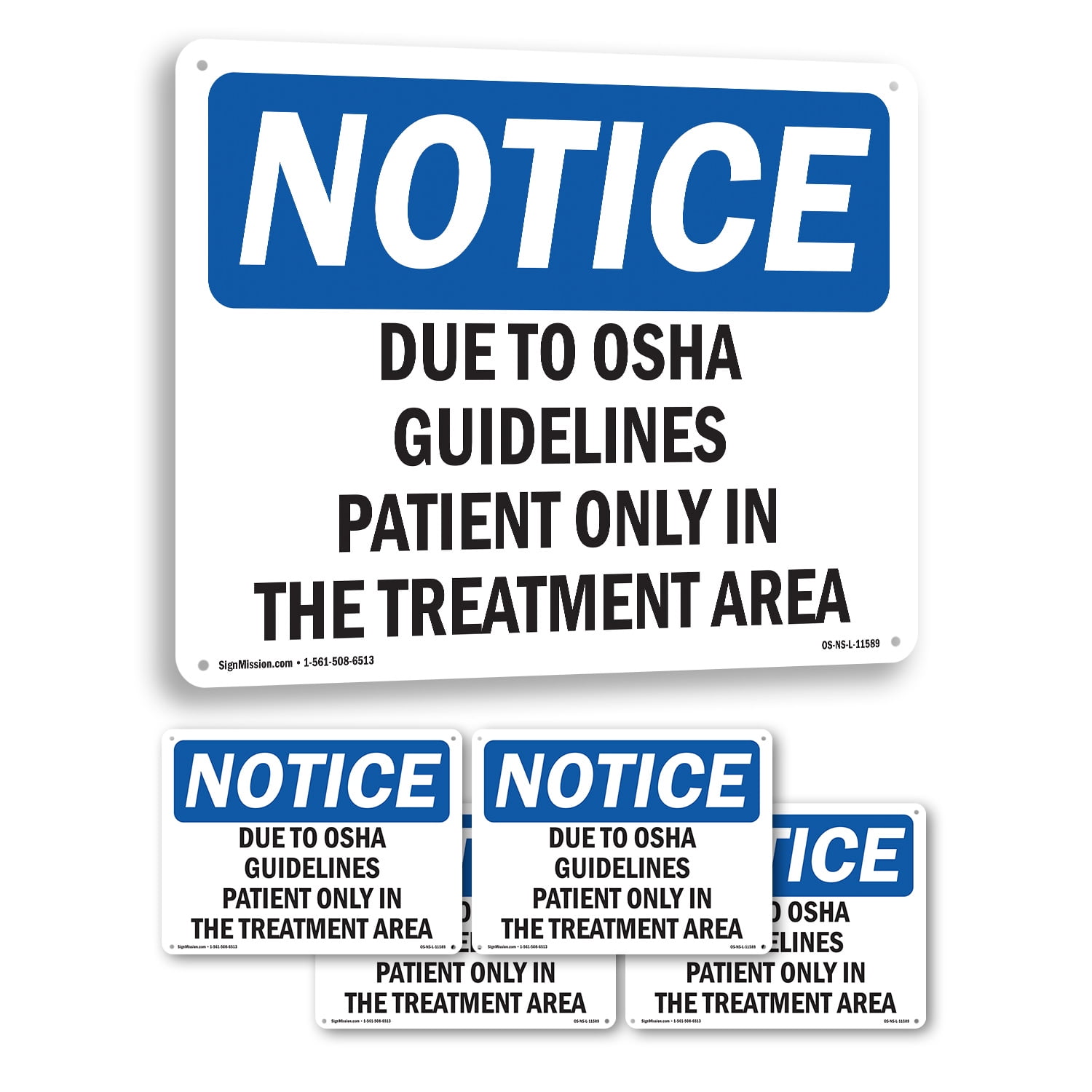 Due To Guidelines Patients Only In OSHA Notice Aluminum Sign 18 Inch x ...