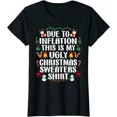 thumbnail image 1 of Due To Inflation This Is My Ugly Christmas Funny Gift Ladies' Crewneck T-Shirt, 1 of 2