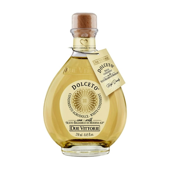 Due Vittorie Dolceto White Balsamic Vinegar Dressing - Made with White and Traditional Balsamic Vinegar - Vinaigrette Dressing 8.45fl oz / 250 ml (Pack of 1)