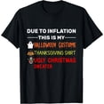 thumbnail image 1 of Due to Inflation This is My Halloween Thanksgiving Christmas T-Shirt, 1 of 3